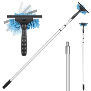12ft Telescopic Aluminum Chenille Window Cleaning Kit with Eco Friendly Design Small Size Glass Cleaning Squeegee