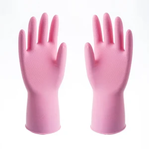12inch Long Sleeve Non Slip Grip Waterproof Cleaning Washing Bath Household Rubber Latex Gloves for Women
