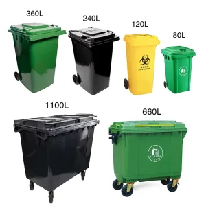 13 Gallon 50L 120L Outdoor Recycle Plastic Trash Cans Waste Garbage Bins With Wheels Dustbin