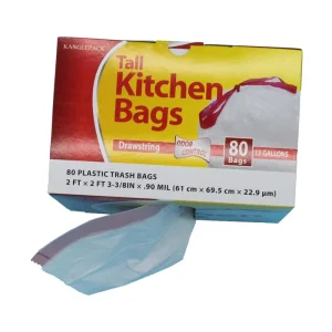 13 Gallon Tall Kitchen Trash Bags White Drawstring Garbage Bags 0.9 Mil Strong 300 Count for Home Office