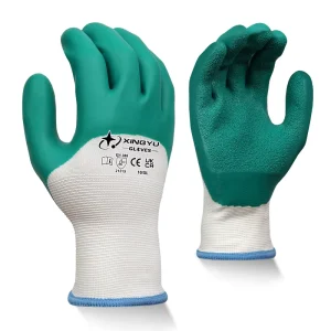 13 Gauge Nylon Latex Embossing Coated Flexible Non Slip Lightweight Logistics Delivery Warehouse Safety Working Gloves