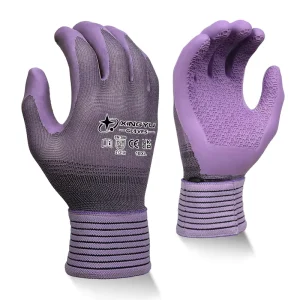 13 Gauge Nylon Spandex Latex Embossing Coated Sensitive Touch High Dexterity Anti Slip Assembly Automotive Safety Gloves