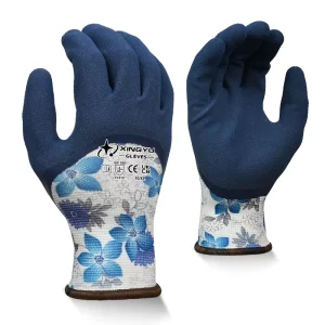 13 Gauge Polyester Latex Sandy Coated Non Slip Flexible Breathable Garden Industrial Maintenance Working Safety Gloves