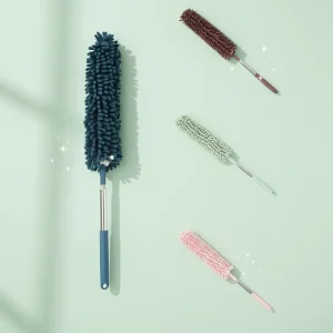 130cm Durable Stainless Steel Telescopic Microfiber Chenille Duster 4 Color Replacement Duster