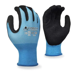 13G Nylon Spandex Crinkle Latex Coated Safety Work Gloves Anti-slip Protective Gloves Gardening Yard Farm Industrial
