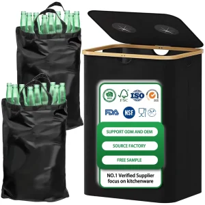 140L 2 Compartment Large Recycling Bin for Kitchen Indoor Trash Can Foldable Laundry Basket for Bottle Glass Plastic Waste Cloth