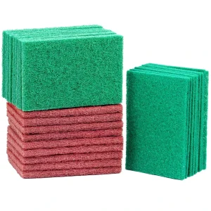 15*10*0.8cm Green Durable Scouring Pad Kitchen Heavy Duty Cleaning Scrubber Abrasive Scourer for Household Commercial Use