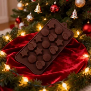 15-Cavity Multi-Shape Food-Grade Heat-Resistant Oven-Safe Silicone Mold for Chocolate Making