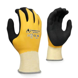 15 Gauge Polyester Sandy Latex Fully Coated Gloves Complete Waterproof Durable Fishing Gardening Safety Work Gloves