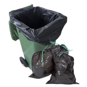 15 Pieces Per Roll Black Thickened Drawstring Garbage Bags Kitchen Disposable Shrink Trash Plastic Bags for Office