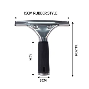 15 cm Household Stainless Steel Window Shower Scraper Wiper for Cleaning Glass Doors Mirrors Durable Metal for Home Use