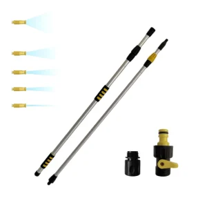 15.2FT Aluminum Adjustable Gutter Cleaning Wand Toggle Switch Heavy Duty Telescopic Roof Gutter Cleaner Eco Friendly Reusable