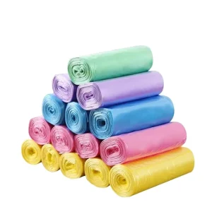 150 Count 4 Gallon Colorful PE Home and Office Trash Bags Side Gusset Bag for House and Wastebasket 5 Color Options