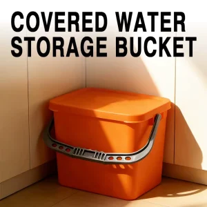 15L Green Plastic Square Bucket with Lids Leakproof Pet Food Storage Container