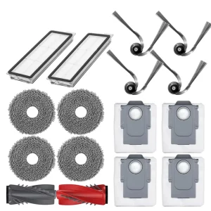 15Pcs Replacement Parts for Roborock Qrevo S5V Robot Vacuum Cleaner Hepa Filter Mop Rag & Main Side Brush Accessory Spare Parts