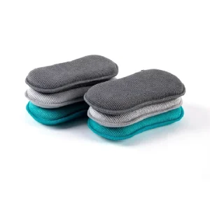 15x9x2 Cm Eco friendly Microfiber Elliptical Dual Sided Dishwashing Sponge High Water Absorption for Home