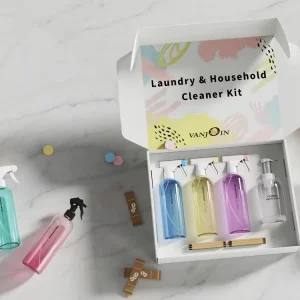 16 oz 500 ml Empty Glass Cleaning Bottle with Cylinder Design and Trigger Spray