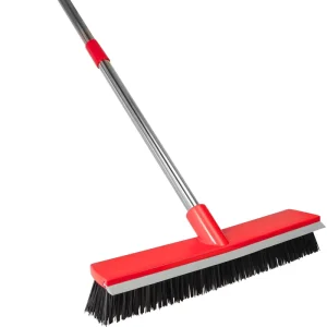 16.5 Inches Push Broom Heavy Duty Outdoor Broom with 51″ Long Handle for Patio Bathroom Garage Concrete Floors Cleaning