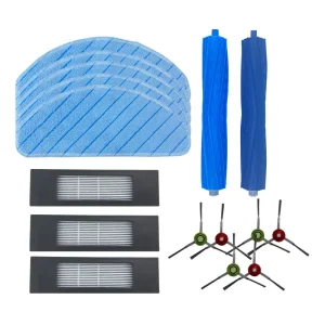 16pcs Replacement Accessories Kit Compatible with Ecovacs T9 AIVI T9 AIVI+ Vacuum Cleaner Roller Side Brush Filter Mop Cloth