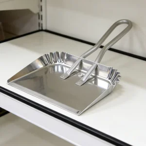 17 Inch Wood Plastic Broom & Aluminum Dustpan Set Large Design for Home Cleaning Pet Friendly