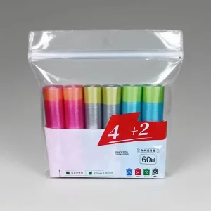 17.7×18.9in Durable Biodegradable Auto Lock Drawstring Trash Bags Compact Roll Design for Kitchen Bathroom Office Living Room