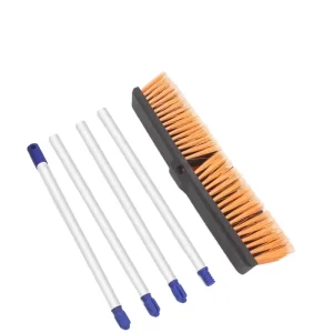 18 Inch 45cm Floor Scrub Brush with Long Handle Stiff Bristles Deck Broom for Cleaning Bathroom Patio Garage Kitchen Bath Tile