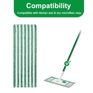 18 Inch Flat Mop Cloth Microfiber Cleaning Pads Telescopic Rod Floor Cleaning Accessories for Various Tasks Replaces ReusableMop