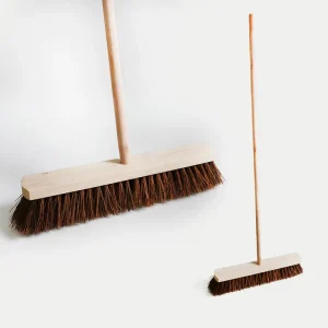 18 Inch Home Cleaning Long Broom Stick Wood Plastic Head Fiber Bristles Dustpan Factory Direct Duty Push Palm Floor Squeegee