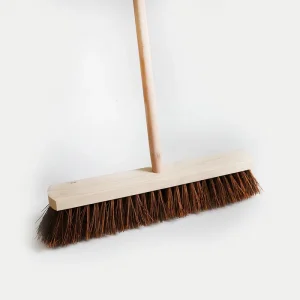 18-Inch Home Cleaning Long Broom Stick Wood Plastic Head Fiber Bristles Dustpan Factory Direct Duty Push Palm Floor Squeegee