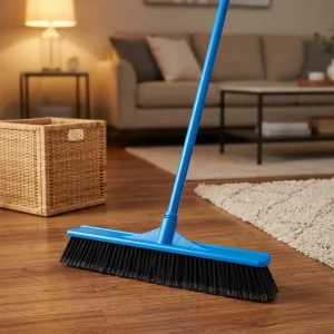 18 Inch Plastic Push Broom with Indoor Outdoor Use for Sweeping Floor and Scrubbing Cleaning Brushes