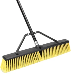 18 Inches Push Broom Outdoor Heavy Duty Broom with 63″ Long Handle for Deck Driveway Garage Yard Patio Warehouse Concrete