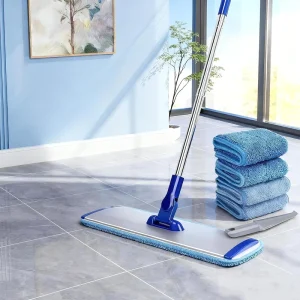 18″ Professional Microfiber Mop High Absorbency Quick Drying Floor Cleaning System Home Cleaning Flat Mop