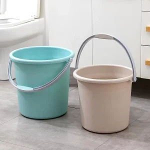 19 22 25L Sturdy Plastic Round Pail Bucket with Handle PP Material Storage Bins for Cleaning and Mopping