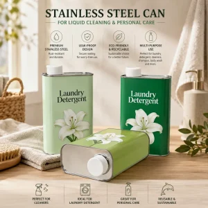 1L Laundry Detergent Packaging Stainless Steel Tank Wash And Care Products Cleaning Supplies Packaging Custom