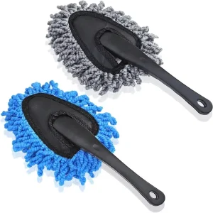 2 Pack Super Soft Washable Microfiber Duster Brush Cleaning Tool for Car Dash Home & Kitchen Use