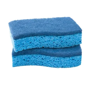 2 Pcs Kitchen Cleaning Super Water Absorbent Scrubber Cellulose Sponge Scrub with Scouring Pad