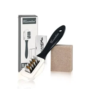 2 Pcs Suede & Nubuck Cleaning Brush Kit Copper Wire Plastic Bristles Brush with Shoe Eraser for Cleaning Shoes Boots
