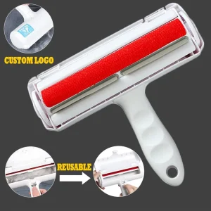 2 Way Self Cleaning ABS Plastic Lint Roller & Brush Dog & Cat Hair Remover for Home Use with Dust Wiping Function