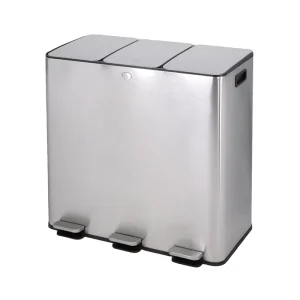 2 and 3 Compartments Recycling Bin 90L With Soft Closing Function Kitchen Stainless Steel Large Recycle Waste Bins Trash Can