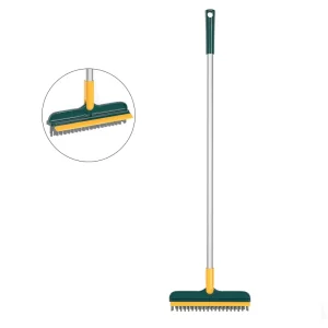 2 in 1 Adjustable Household Floor Cleaning Sweeping Brush No Dead Ends Broom Silicone Tile Gap Windows for Bathroom and Kitchen
