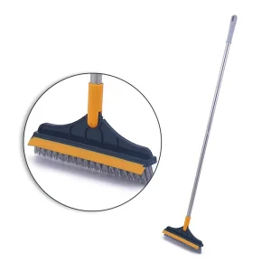 2 in 1 Bathroom Wash Floor Clean Tools Magic Tile Gap Cleaning Windows Scraper Silicone Adjustable Cleaning Brush