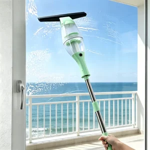 2-in-1 Cordless Handheld Vacuum Cleaner IPX6 Waterproof Electric Window Squeegee for Glass Door Household Cleaning