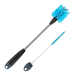 2 in 1 Detachable Long Handle Bottle Brush Kit for Straws Thermoses and Narrow Neck Cups with Eco Friendly Nylon Bristles