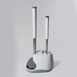 2 in 1 Durable Hygienic Plastic Toilet Brush and Plunger Set Bathroom Cleaning Kit with Holder Home Use Toilet Cleaner Tools