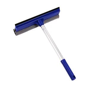2-in-1 Eco-Friendly Window Squeegee & Glass Scraper with Long Aluminum Pole Sponge Head for High Window Cleaning and Car Use