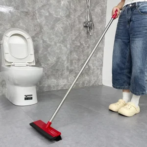 2 in 1 Floor Scrub Brush with Long Handle Scrape and Brush Scrubber Cleaning Brush