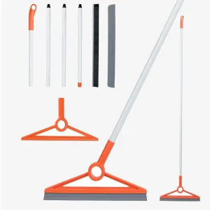 2 in 1 Long Handle Removable Dust Floor Broom With Squeegee
