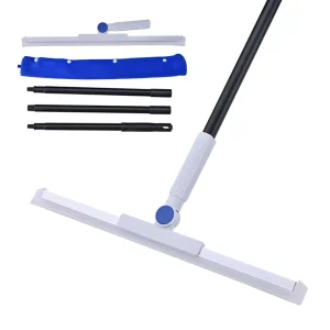 2-in-1 Magic Broom with Microfiber Pad Silicone Squeegee Sweeping and Mopping for All Floors