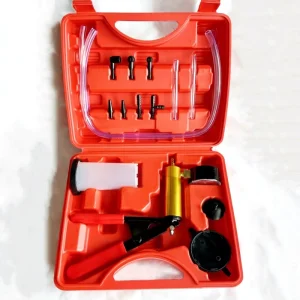 2 in 1 Manual Vacuum Pressure Pump Brake Fluid Drain Kit Vacuum Pistol Pump Tester Kit Portable Durable Aluminum Vacuum Gauge