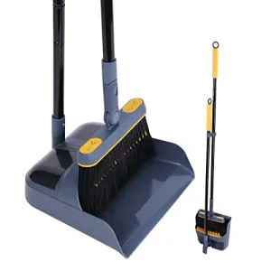 2 in 1 Portable Waterproof Lightweight Dustpan Broom Set Adjustable Long Handle 180 Degree Rotating Plastic Brush Head Hand